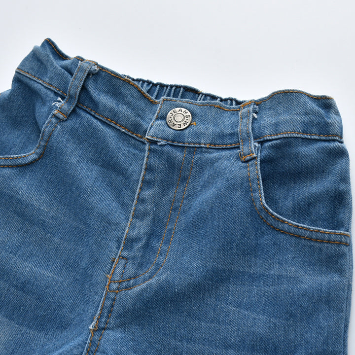 Girls Lace & Pearl Jeans Set - Shoperky