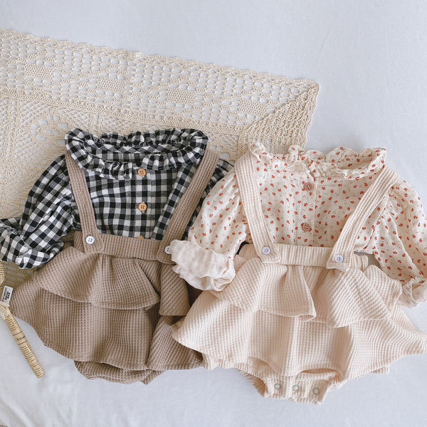 Baby Girl Pleated Romper - Shoperky
