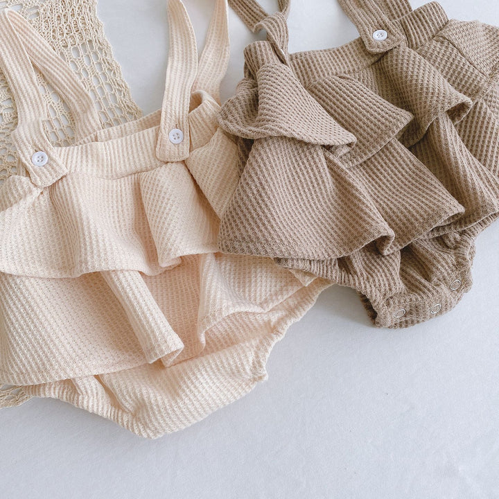 Baby Girl Pleated Romper - Shoperky