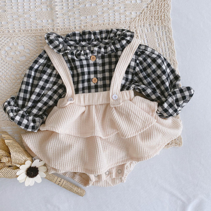 Baby Girl Pleated Romper - Shoperky