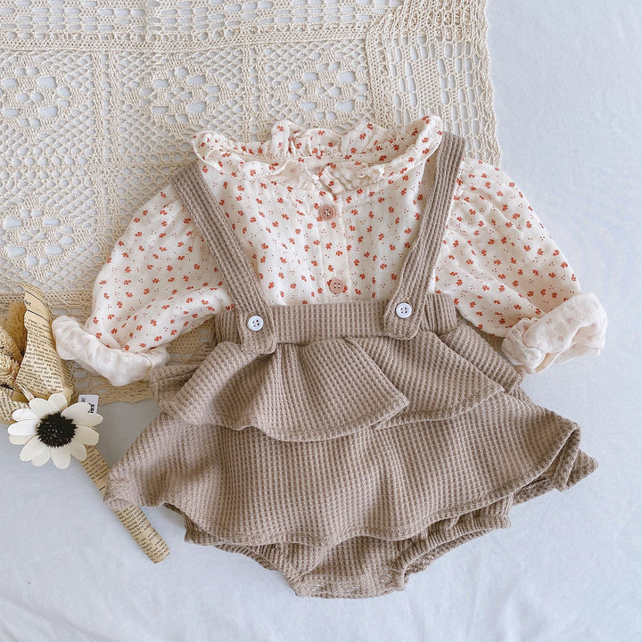 Baby Girl Pleated Romper - Shoperky