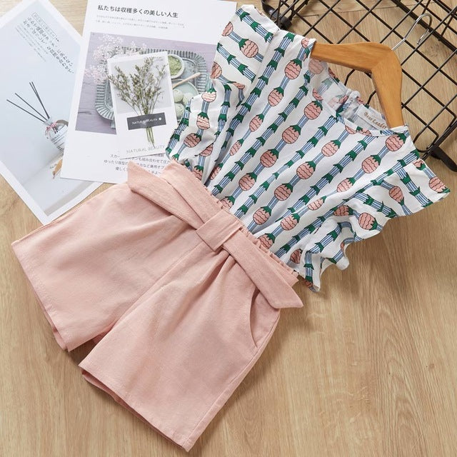 Kids Girls’ T-Shirt & Shorts Set - Shoperky