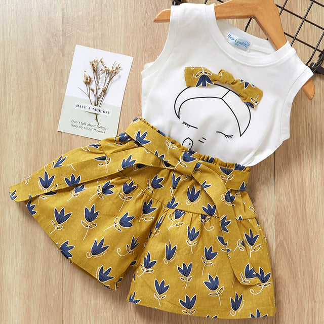 Kids Girls’ T-Shirt & Shorts Set - Shoperky