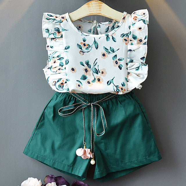 Kids Girls’ T-Shirt & Shorts Set - Shoperky