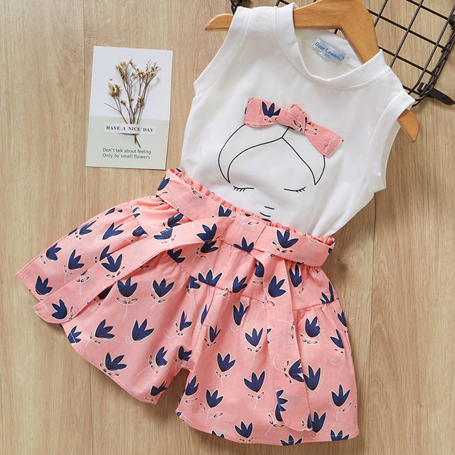 Kids Girls’ T-Shirt & Shorts Set - Shoperky