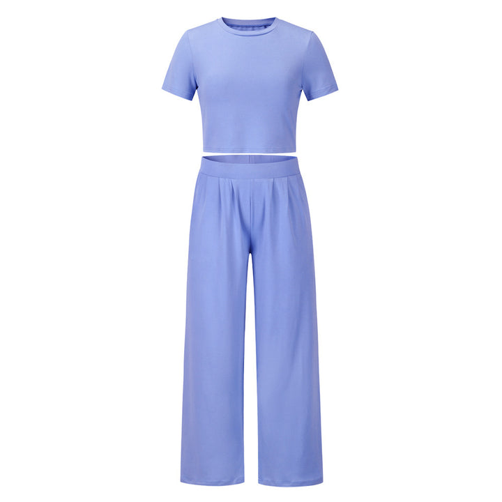 Short Sleeved T Shirt And Trousers Two Piece Suit - Shoperky
