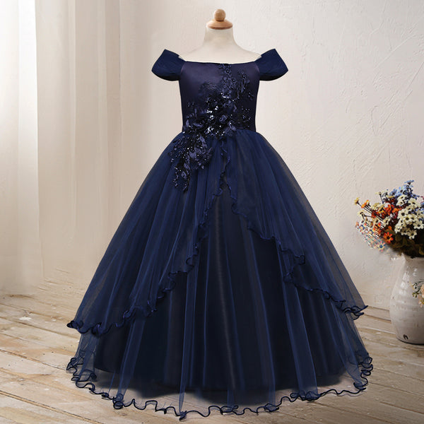 One-Shoulder Princess Flower Dress - Shoperky