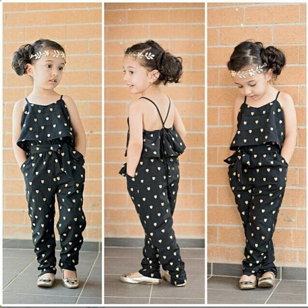 Summer Girls' Polka Dot Jumpsuit Set - Shoperky