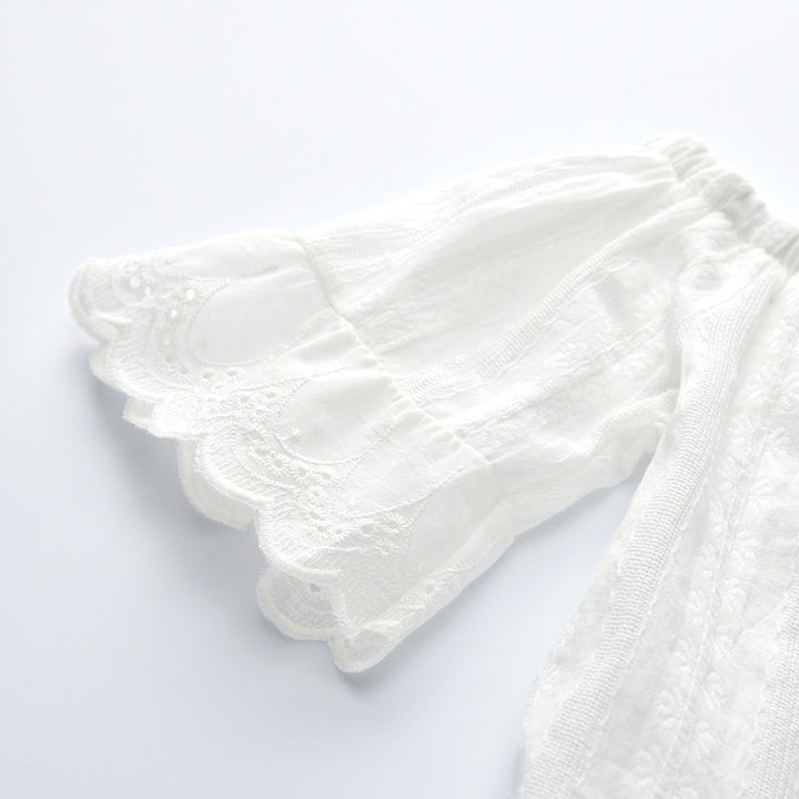 Girls Lace & Pearl Jeans Set - Shoperky