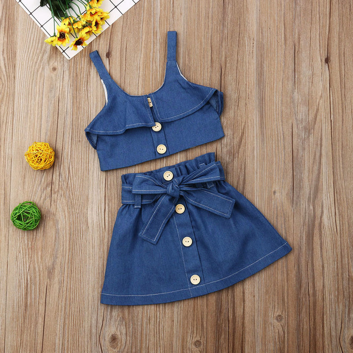 Children's clothing girls suspender skirt - Shoperky