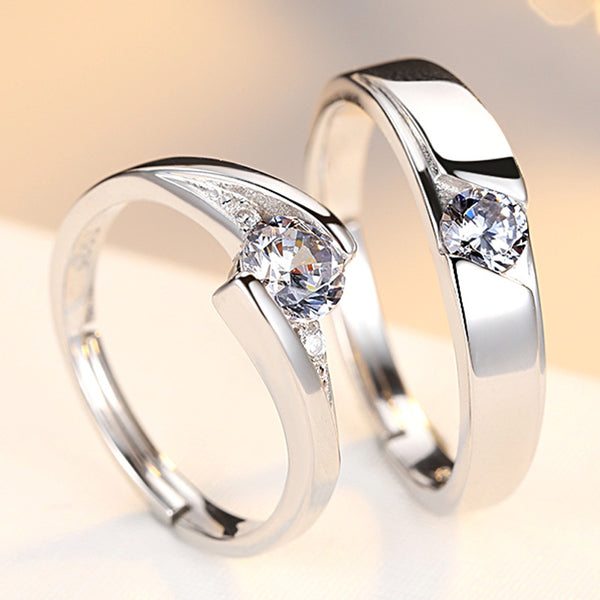 Couple's Simulation Diamond Ring - Shoperky