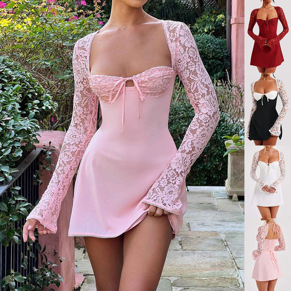 Women’s Lace Corset Dress – Elegant & Sexy Y2K Style - Shoperky