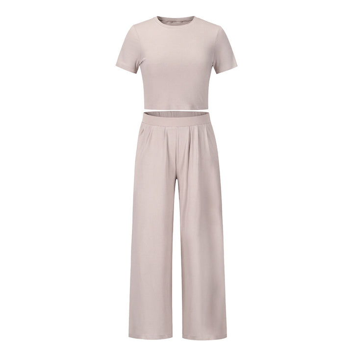 Short Sleeved T Shirt And Trousers Two Piece Suit - Shoperky