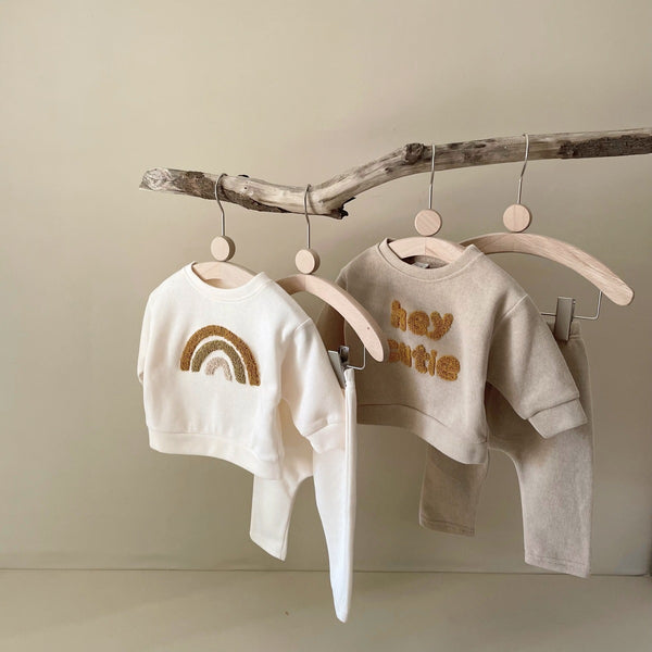 Newborn Alphabet Embroidery Two-Piece Set - Shoperky